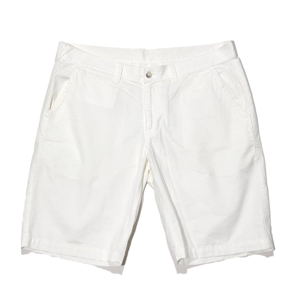 Daniel Hechter Womens Waist 19 White Flat Front Chino Shorts